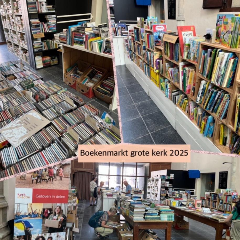 Boekenmarkt in de Grote Kerk van 2 juni 2026 tot en met 12 september 2026
